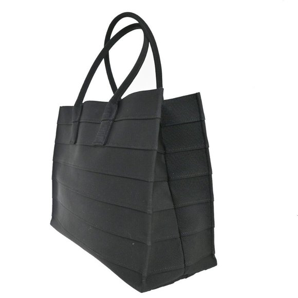 SALVATORE FERRAGAMO Signature Shoulder Tote Bag Canvas Leather Black GHW 57RJ307 - Picture 6 of 16